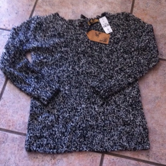 LF Leather Bow Back Speckled Sweater - Picture 3 of 4
